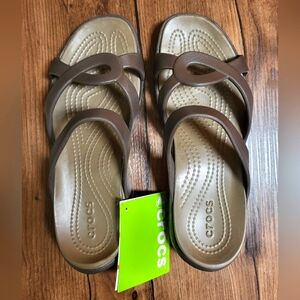 CROCS Meleen Twist Sandal in Espresso/Walnut, size 8, NWT